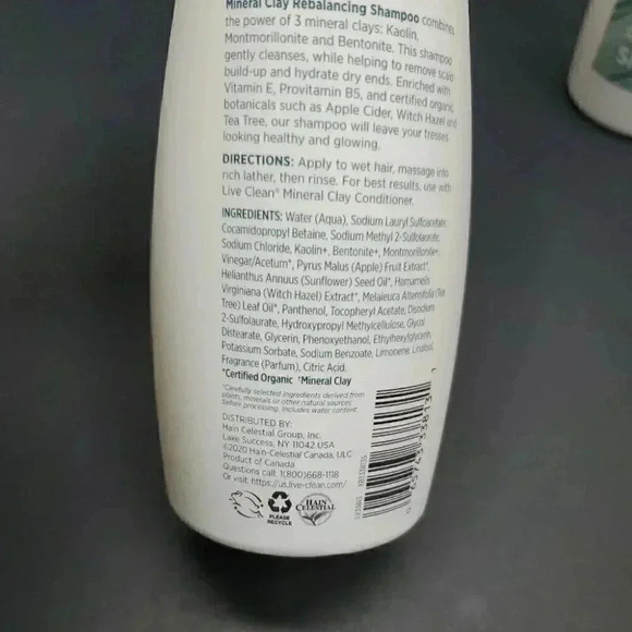 Live Clean Mineral Clay Rebalancing Shampoo 12 fl oz 2 Bottles - Picture 5 of 5